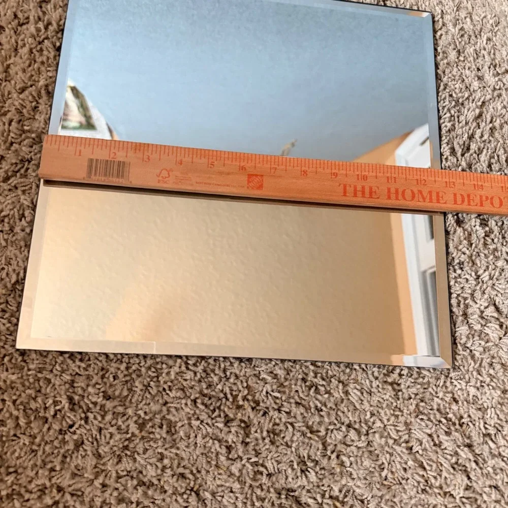Hobby Lobby Square Beveled Mirror Candle Plate Vanity Tray 12.91in Silver
